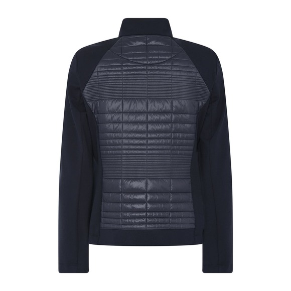 Women's Navy Athleisure Jacket Size 14 I'CONA Zip Up Zipper Quilted Stylish NWT - Picture 3 of 4